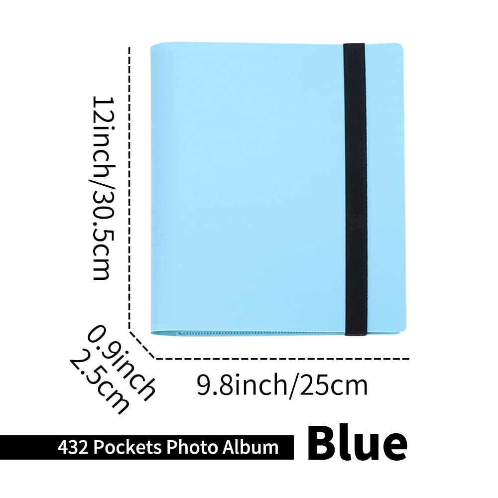 LIFEBEA 432 Pockets Photo Album for Fujifilm Instax Mini Camera, Polaroid Snap PIC-300 Z2300 Instant Camera, 2x3 Photo Album Book for Fujifilm Instax Mini 11 9 Evo 90 70 40 8 7 LiPlay Instant Camera (Blue)