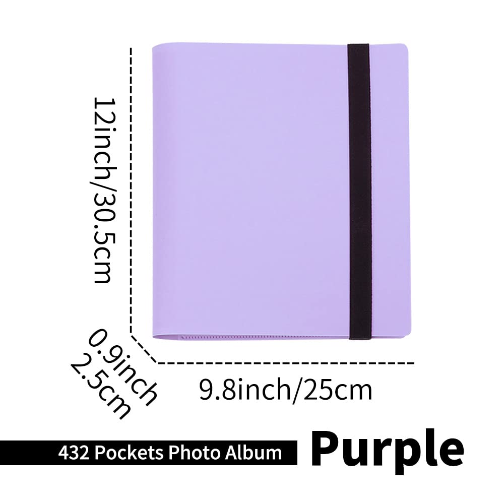 LIFEBEA 432 Pockets Photo Album for Fujifilm Instax Mini Camera, Polaroid Snap PIC-300 Z2300 Instant Camera, 2x3 Photo Album Book for Fujifilm Instax Mini 11 9 Evo 90 70 40 8 7 LiPlay Instant Camera (Purple)