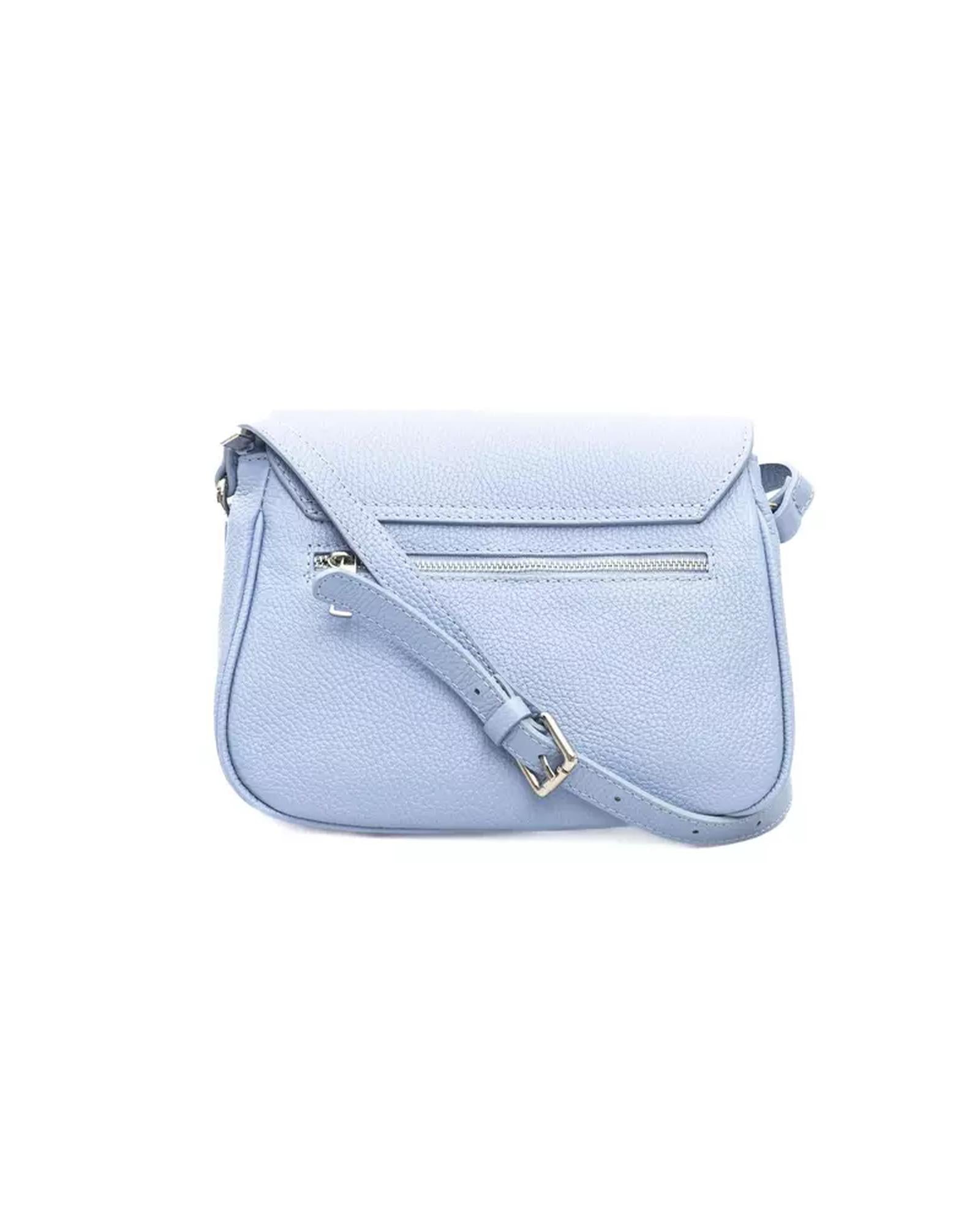 Leather Shoulder Bag with Flap Closure and Double Compartment One Size Women