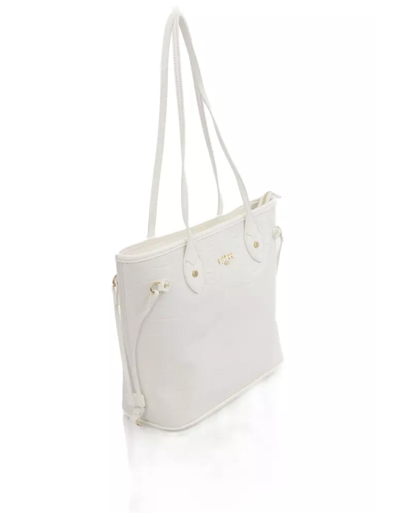 Golden Logo Bag with Zip Closure and Internal Compartments One Size Women