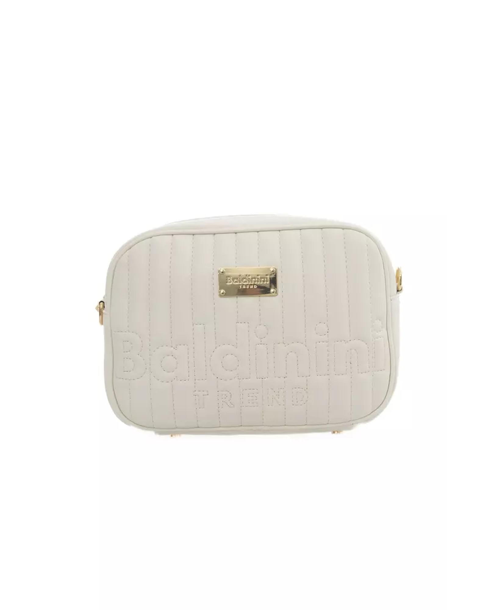 Golden Logo Shoulder Bag with Internal Compartments One Size Women