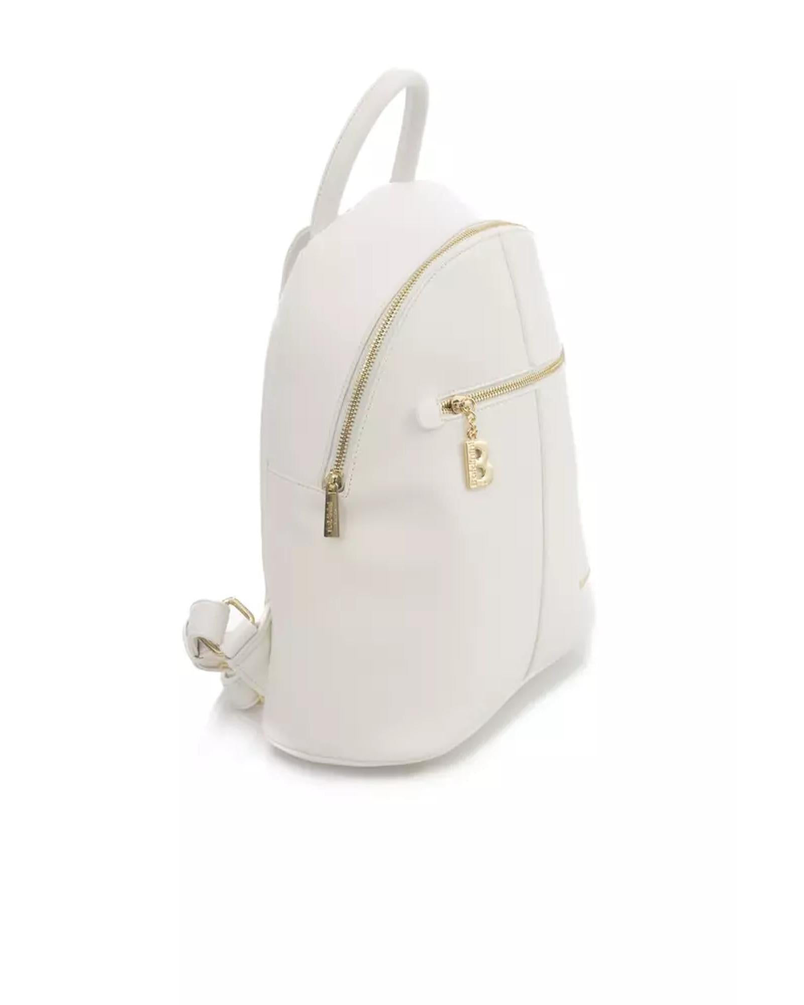 Golden Logo Backpack with Zip Closure and Adjustable Shoulders One Size Women