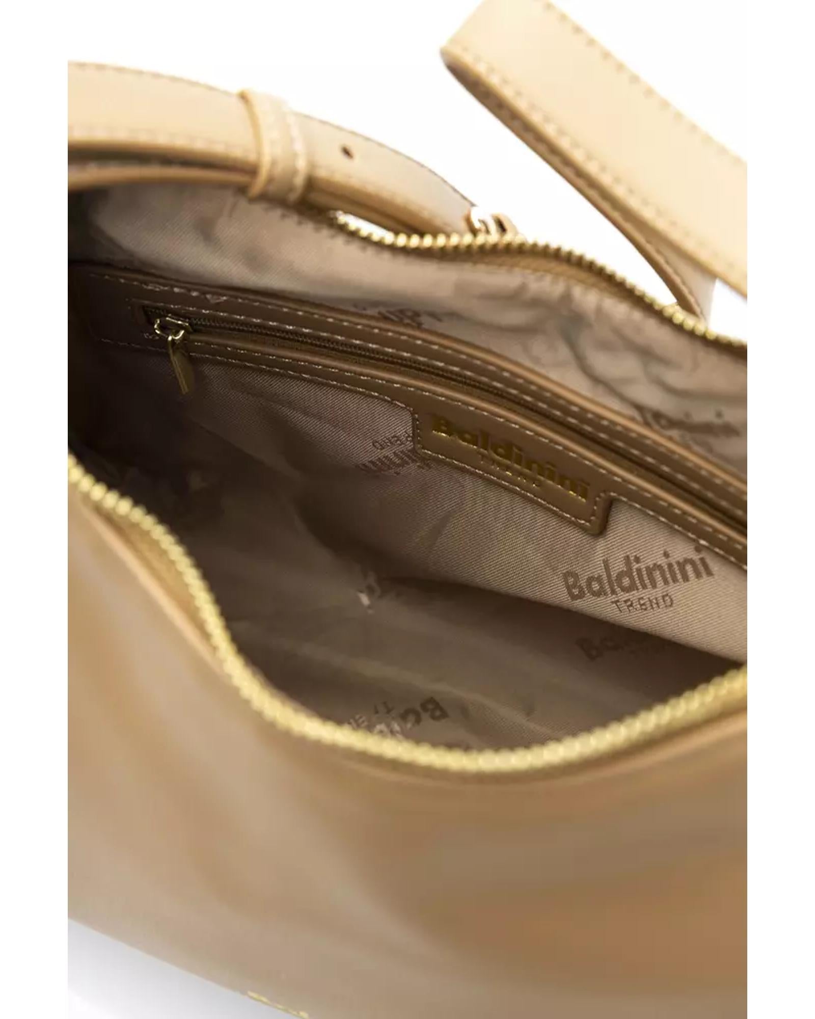 Golden Logo Zippered Bag with Internal Compartments One Size Women