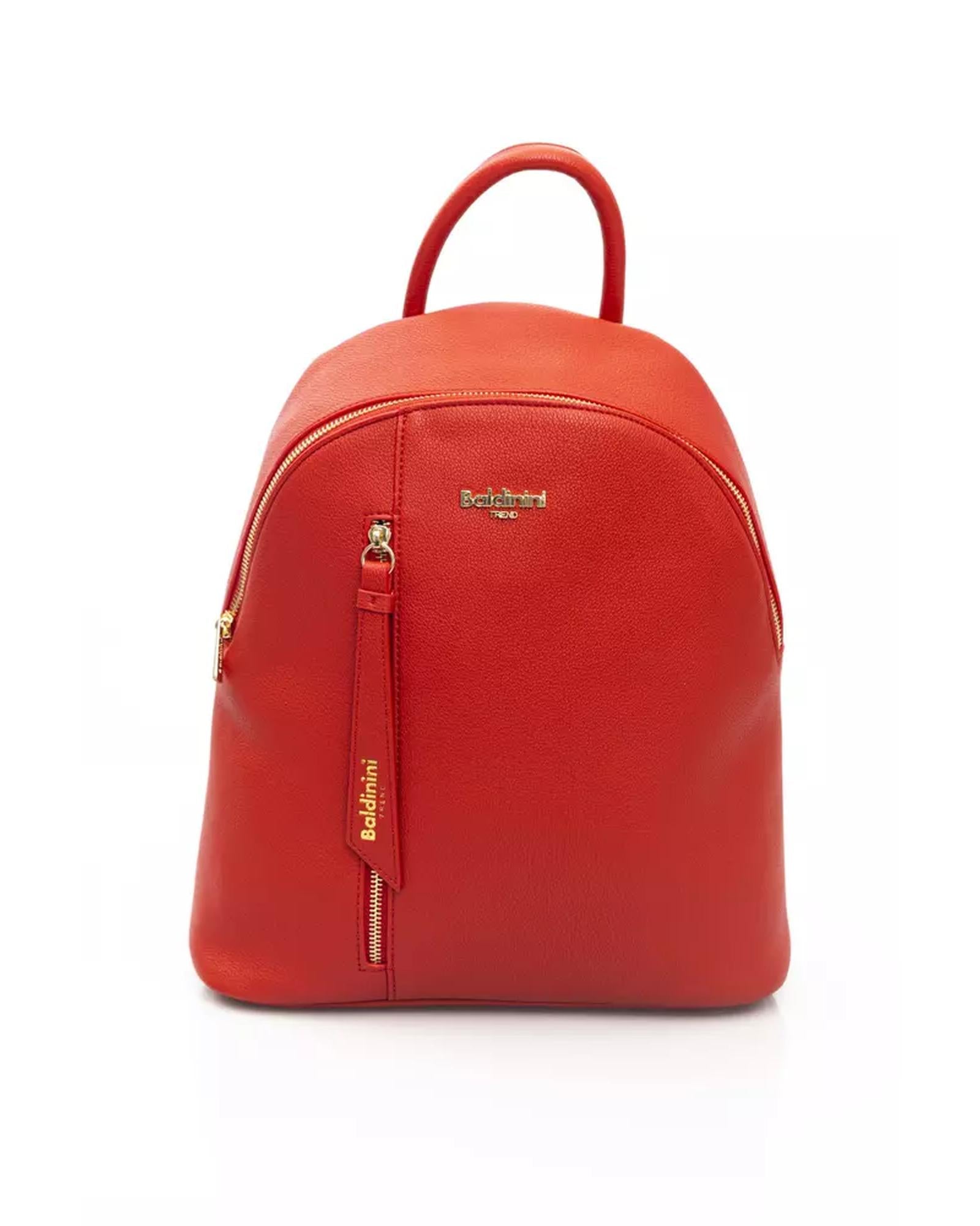 Golden Logo Backpack with Multiple Compartments One Size Women