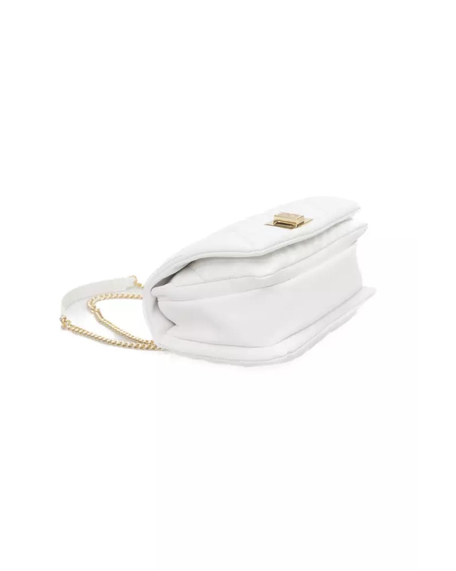 Flap Closure Shoulder Bag with Internal Compartments and Golden Details One Size Women