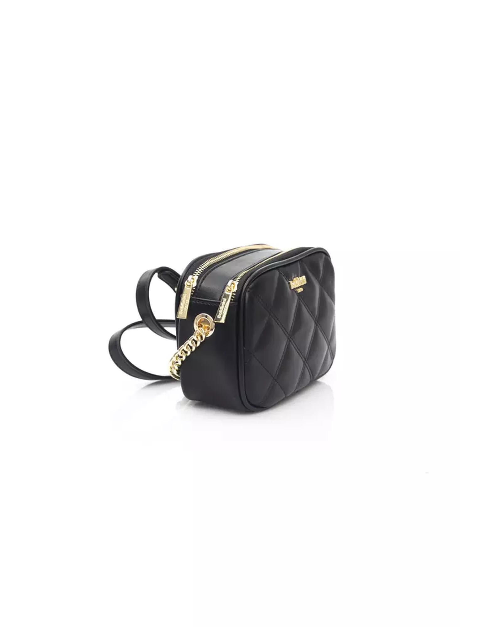 Double Compartment Shoulder Bag with Zip Closure and Golden Details One Size Women