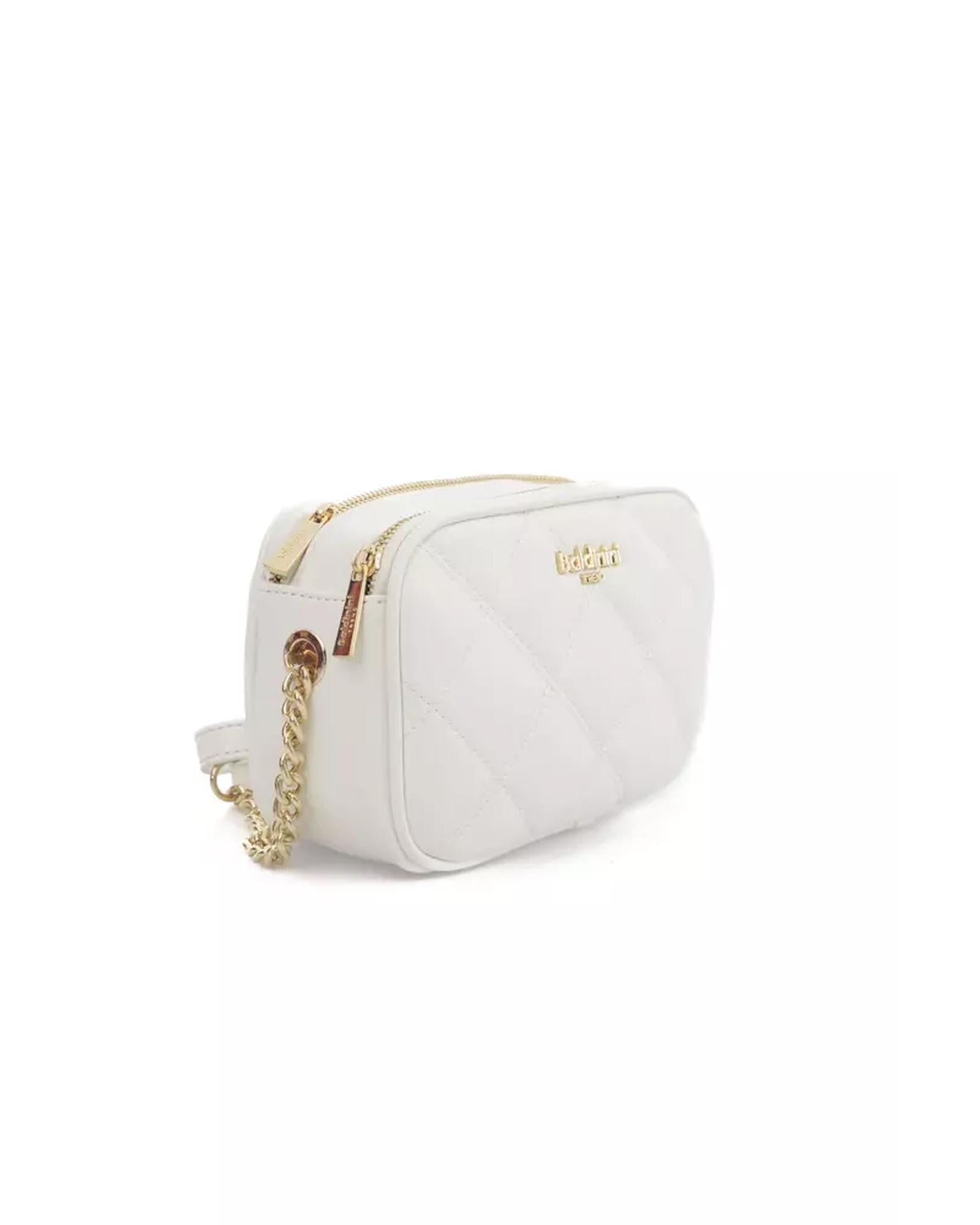 Logo Zip Closure Double Compartment Shoulder Bag with Golden Details One Size Women