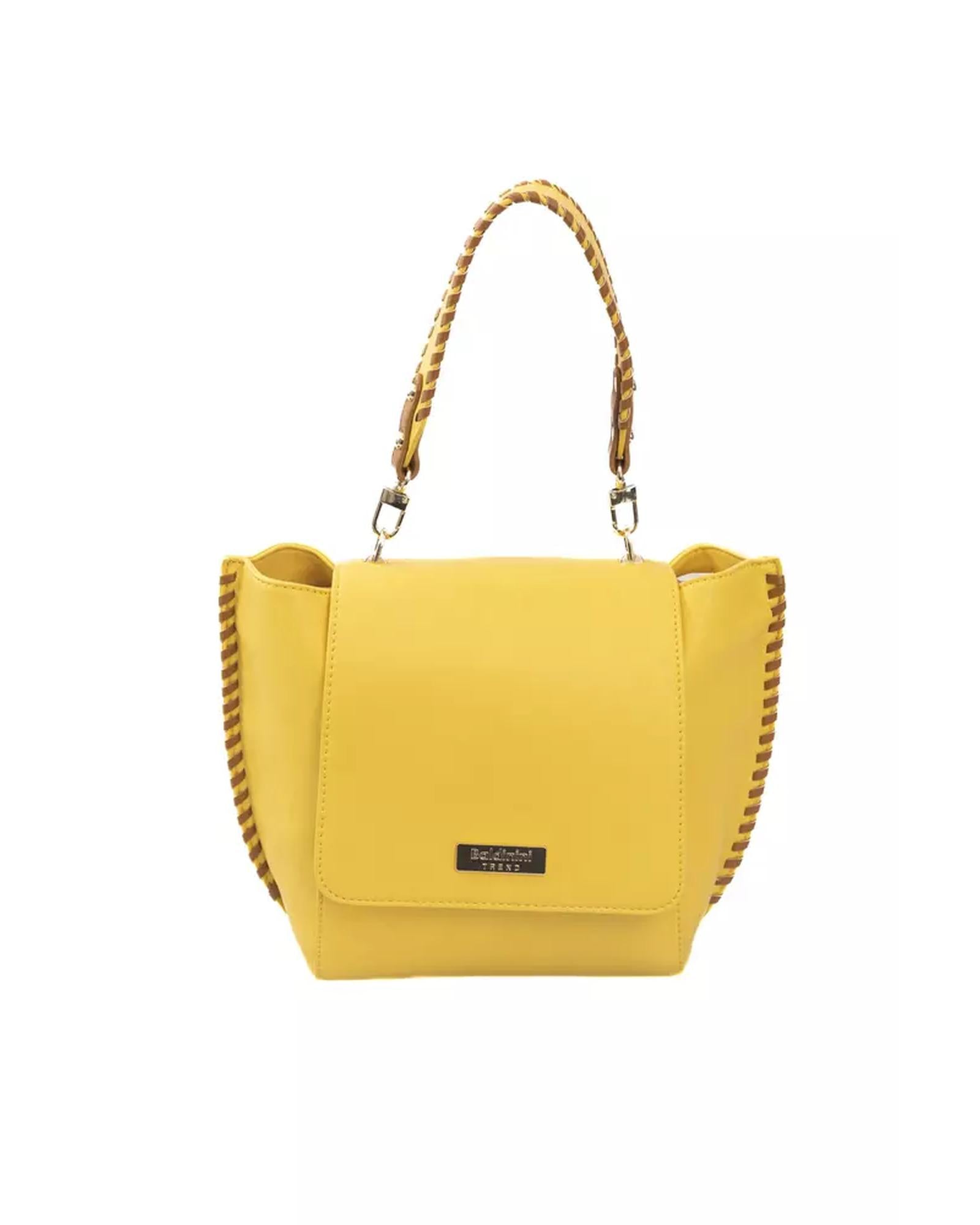 Golden Logo Flap Shoulder Bag with Internal Compartments One Size Women