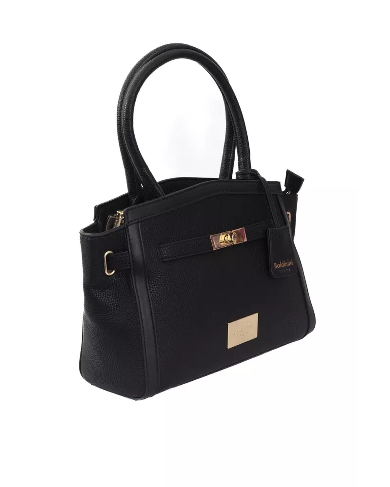 Shoulder Bag with Zip Closure and Golden Details One Size Women