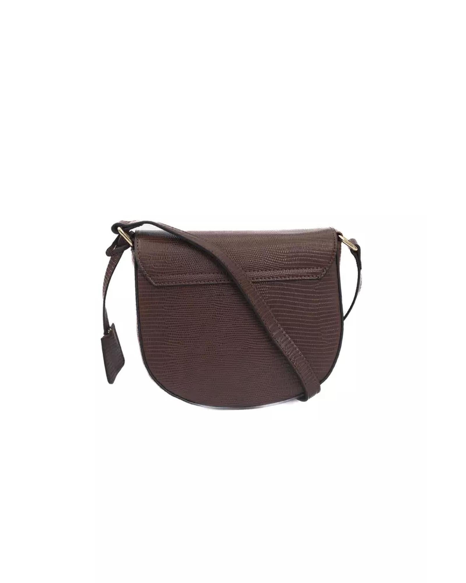 Flap Closure Shoulder Bag with Internal Compartments &amp; Golden Details One Size Women