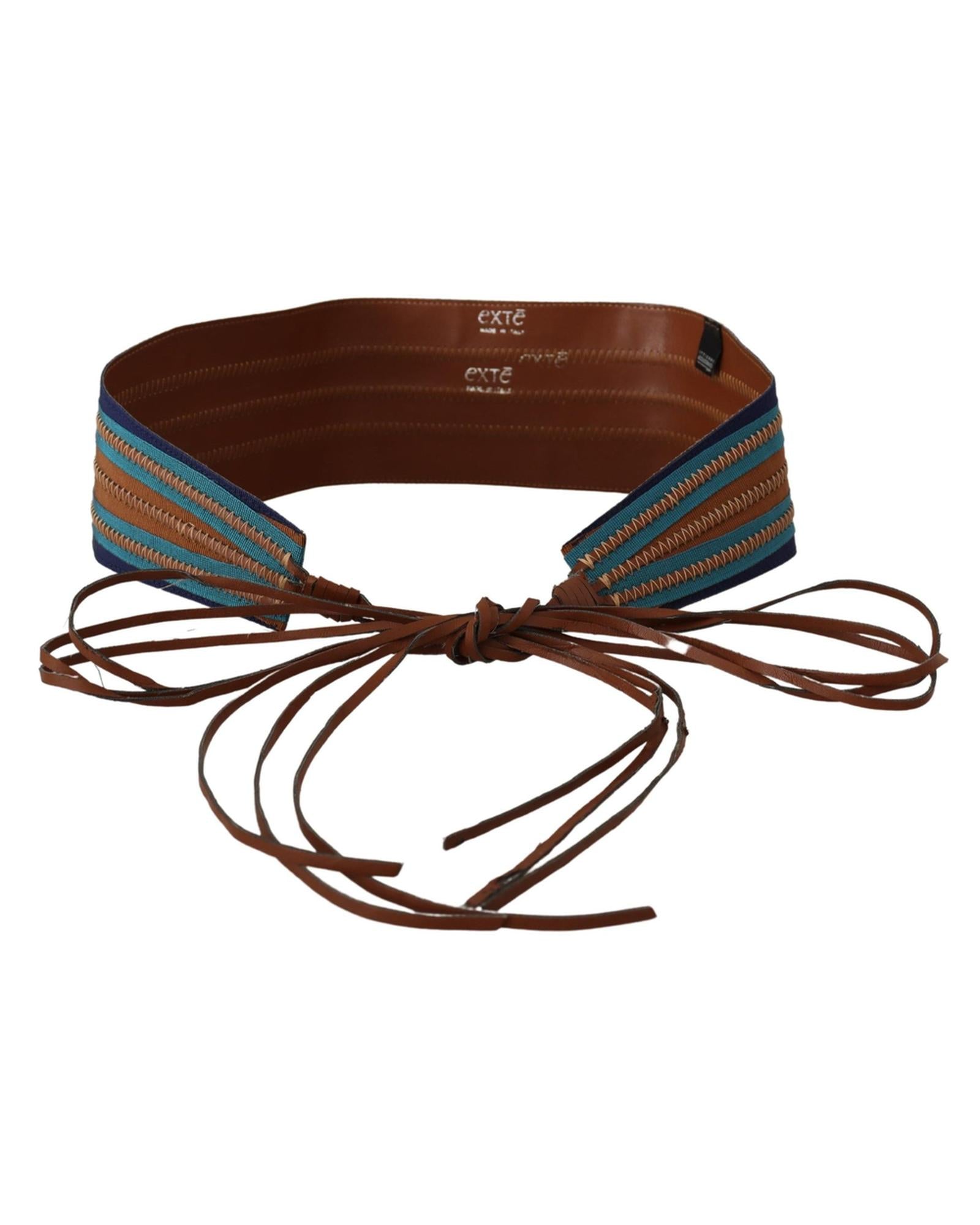 Multicolor Leather Waist Belt with Tie Fastening One Size Women