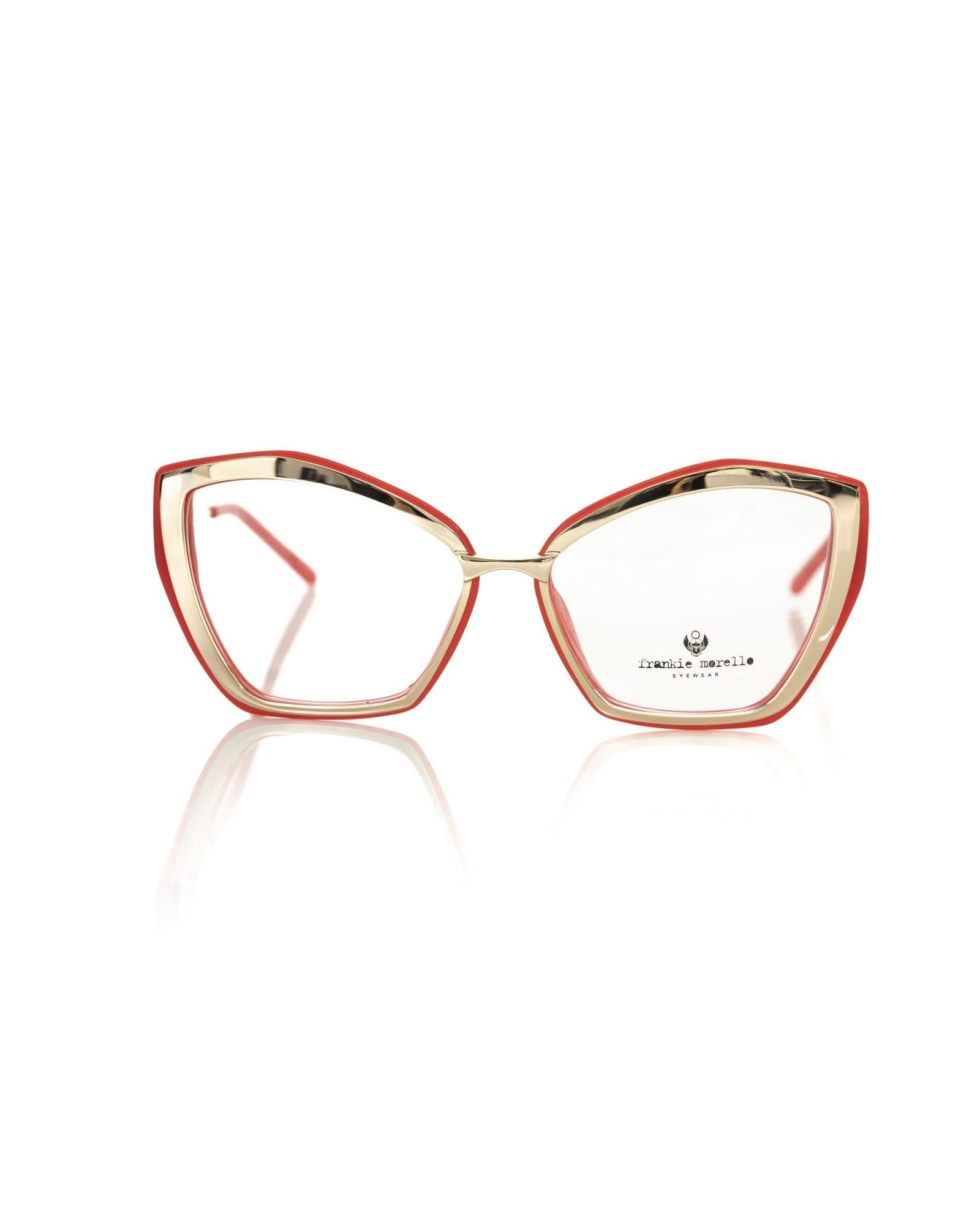 Gold Metal Butterfly Eyeglasses with Coral Interior One Size Women