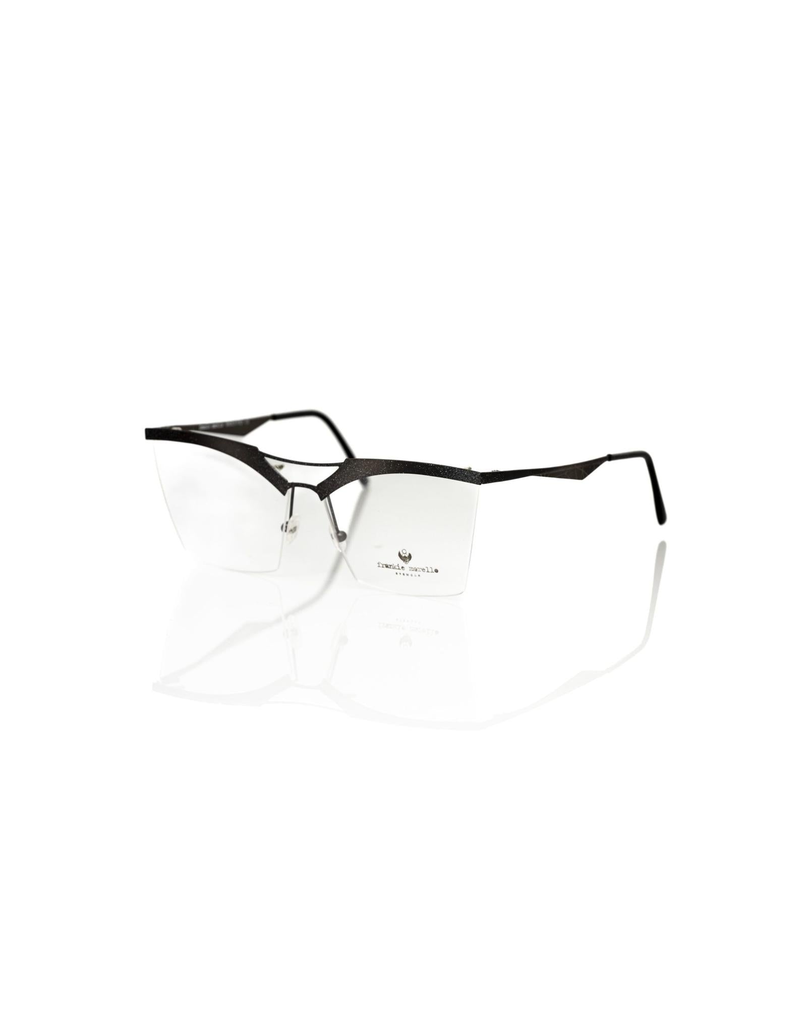 Glitter Black Metal Clubmaster Eyeglasses One Size Women