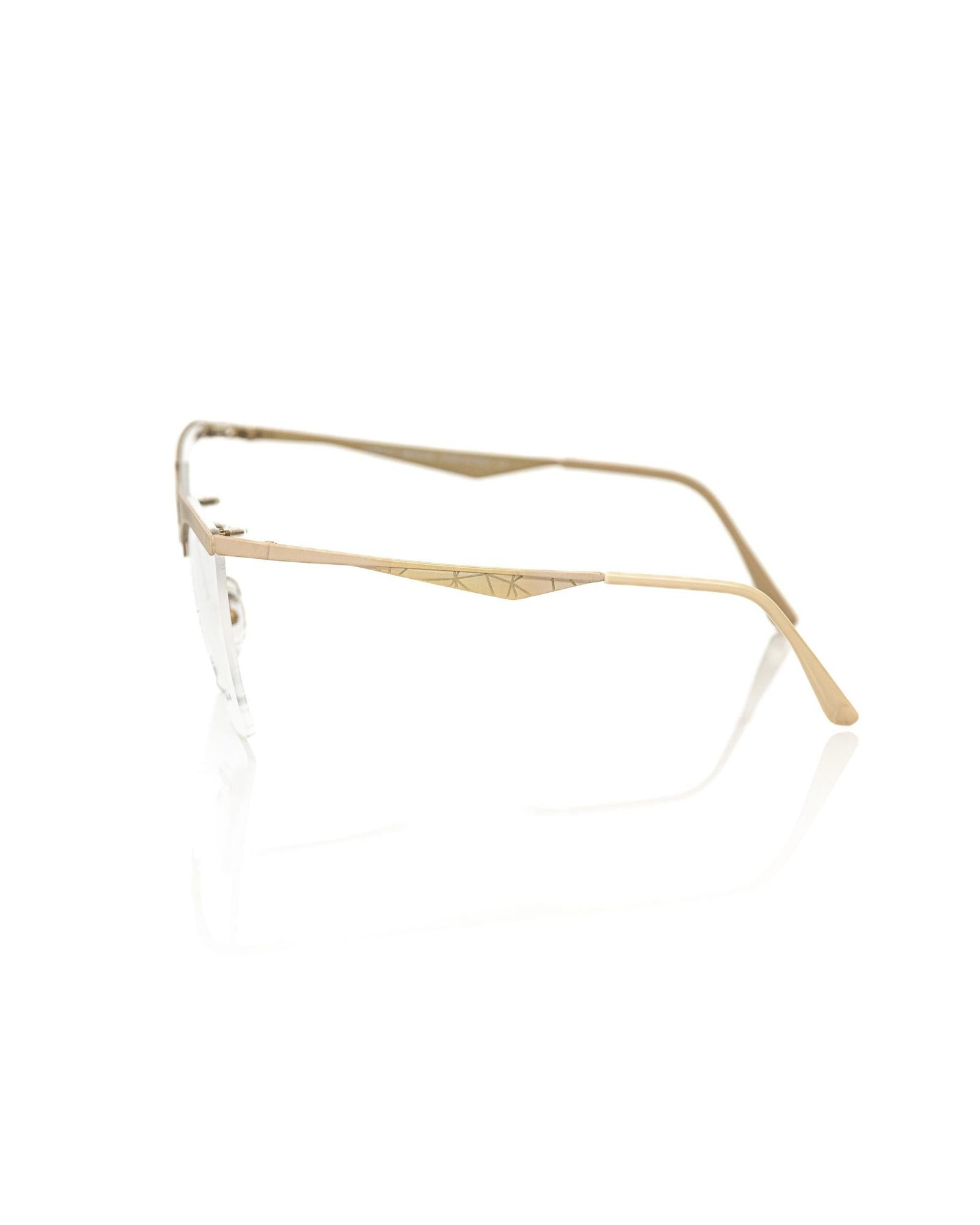 Brown Glitter Metal Clubmaster Eyeglasses One Size Women