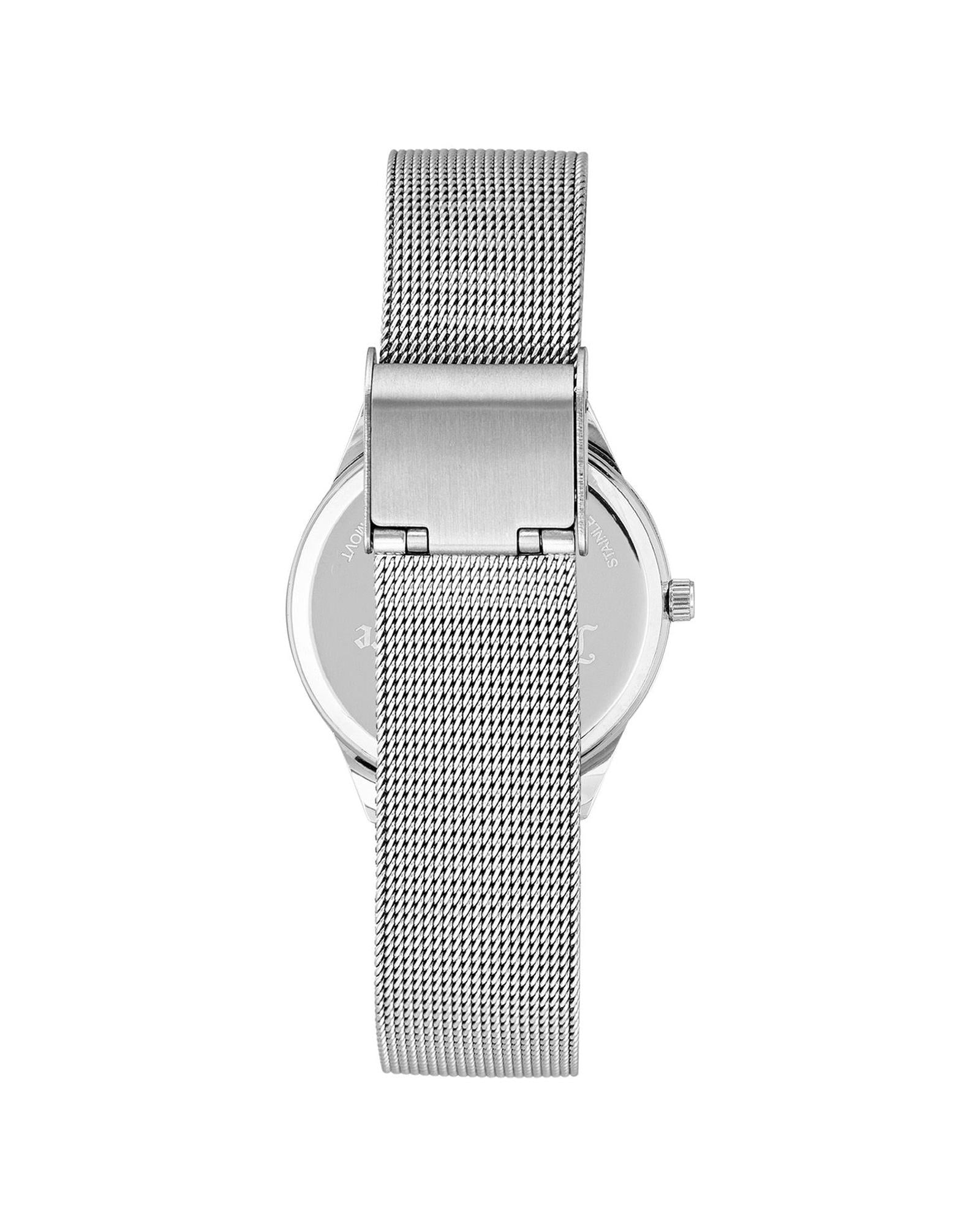 Silver Stainless Steel Mesh Fashion Watch One Size Women