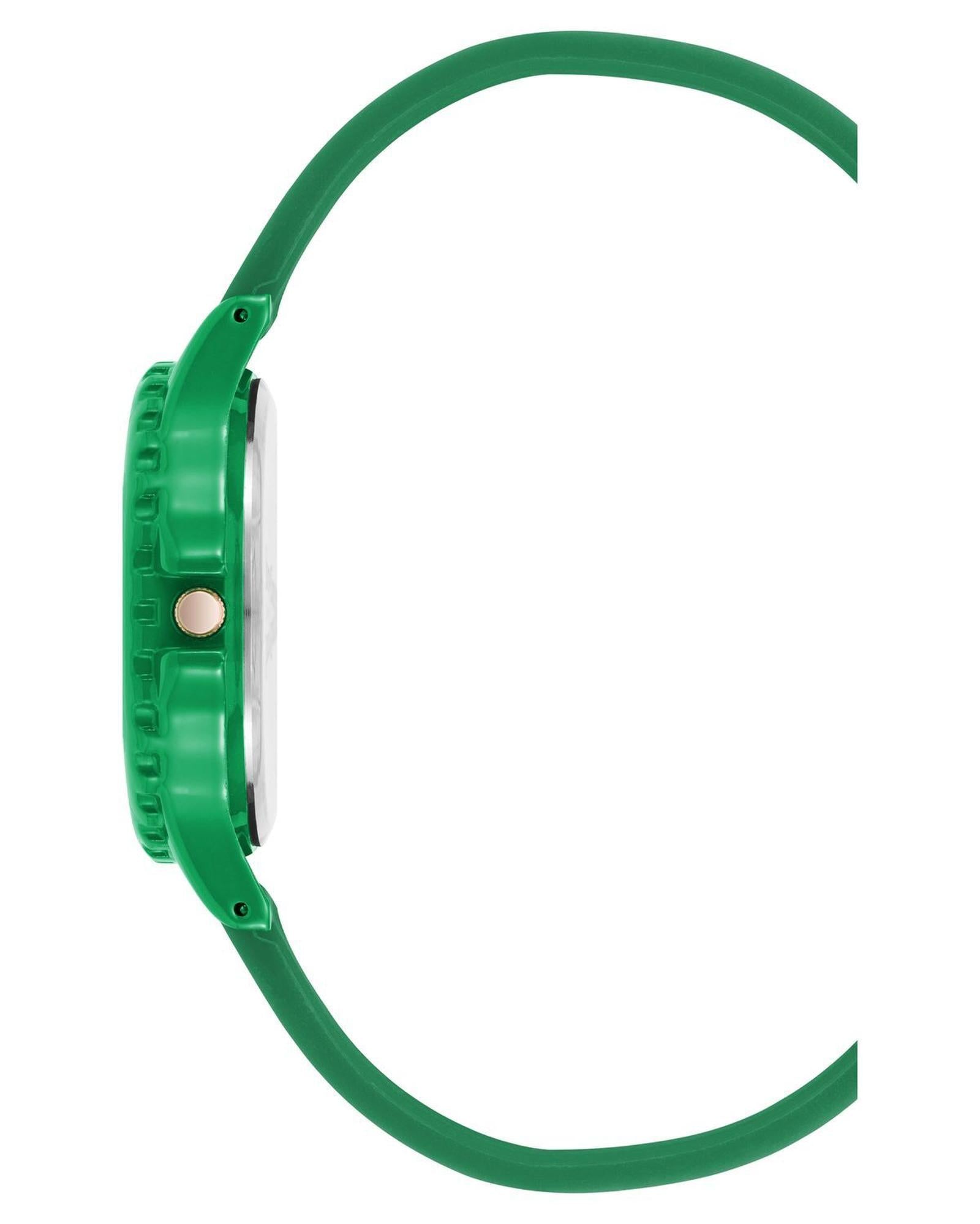 Green Fashion Quartz Analog Watch with Rhinestone Facing One Size Women