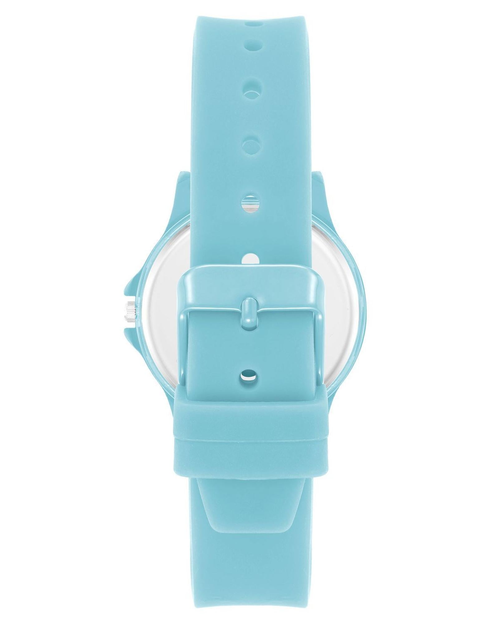 Blue Analog Fashion Watch with Rhine Stone Facing and Pin Buckle Closure One Size Women