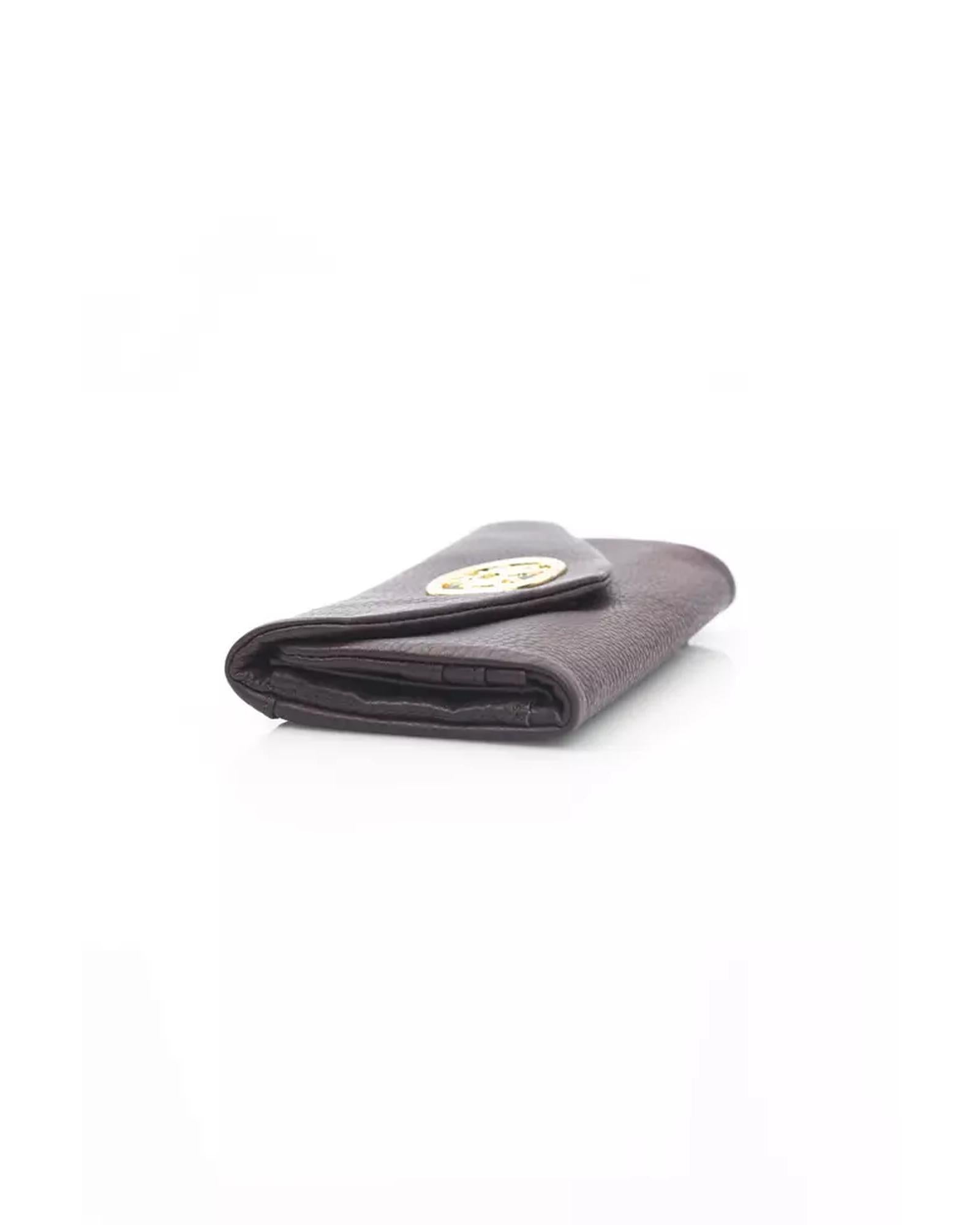 Leather Flap Wallet with Magnetic Closure and Internal Compartments One Size Women