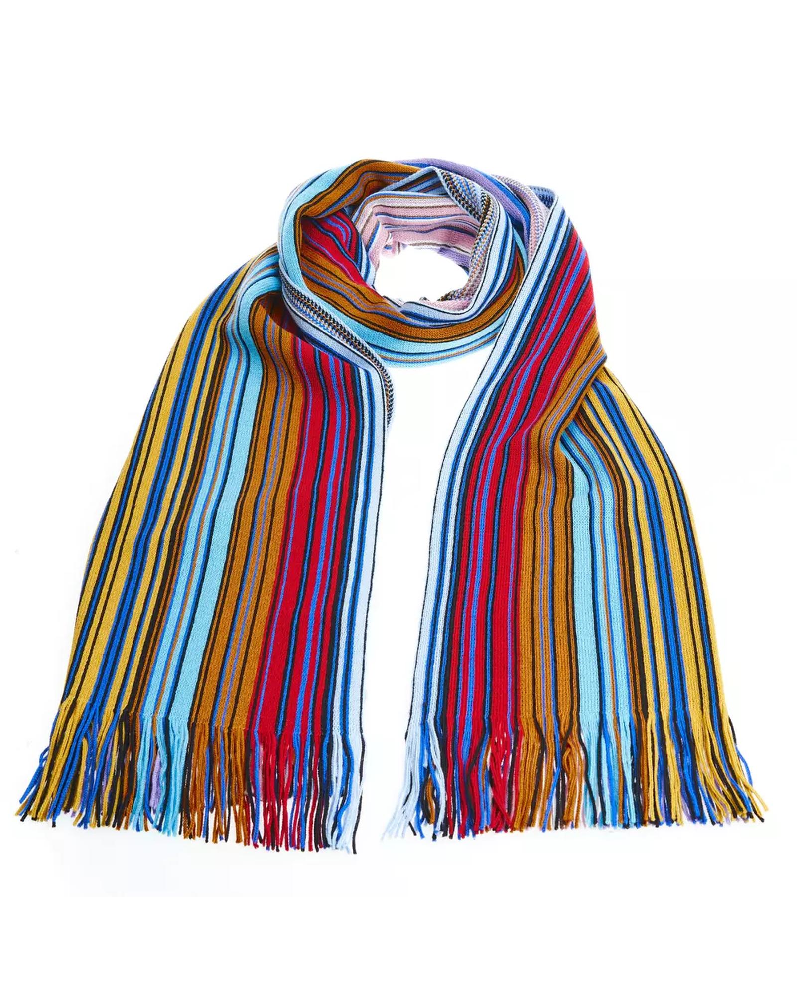 Geometric Pattern Fringed Scarf in Bright Colors One Size Women