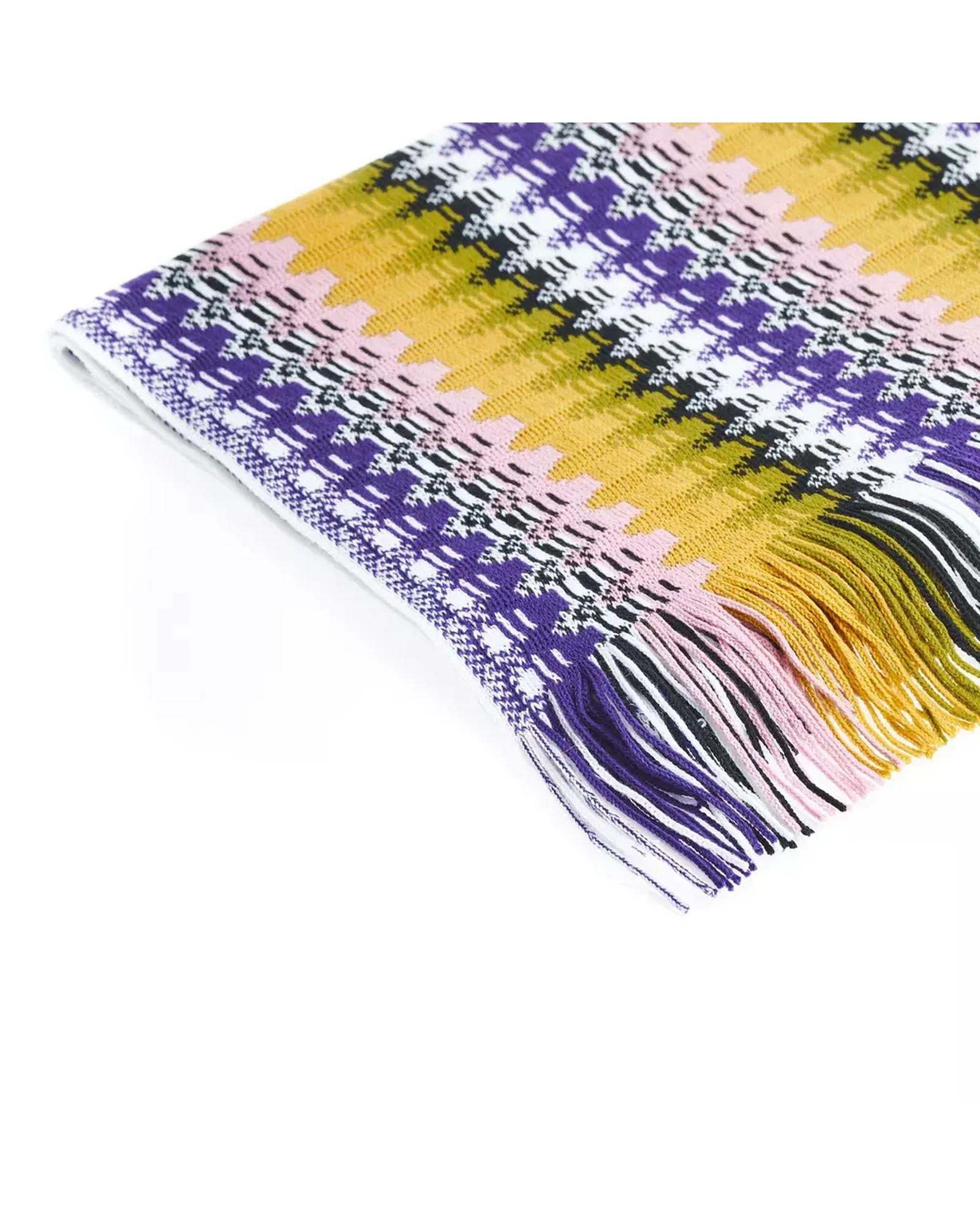 Geometric Pattern Fringed Scarf One Size Women