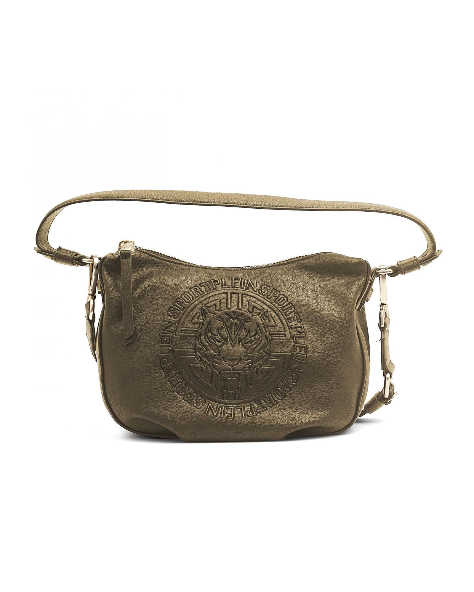 Army Green Shoulder Bag with Zip Closure and Internal Pockets One Size Women