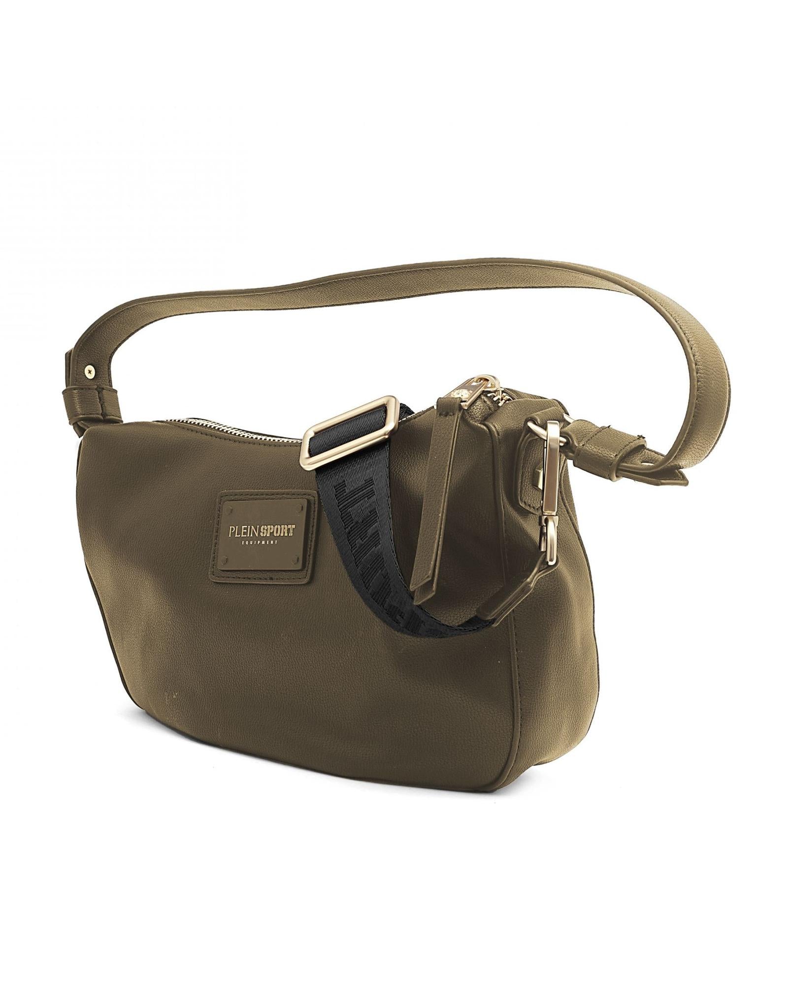 Army Green Shoulder Bag with Zip Closure and Internal Pockets One Size Women