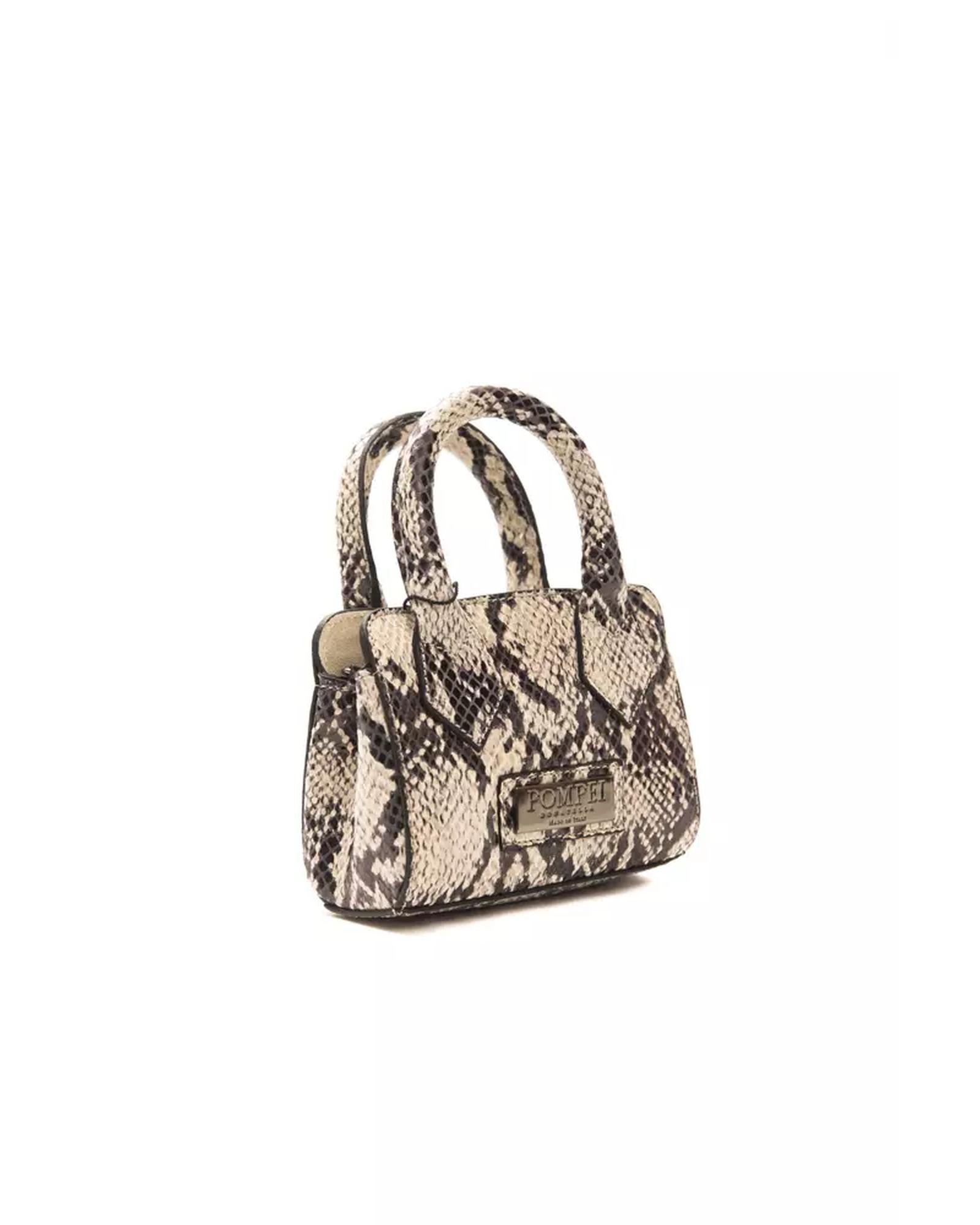 Python Print Leather Mini Tote Handbag One Size Women
