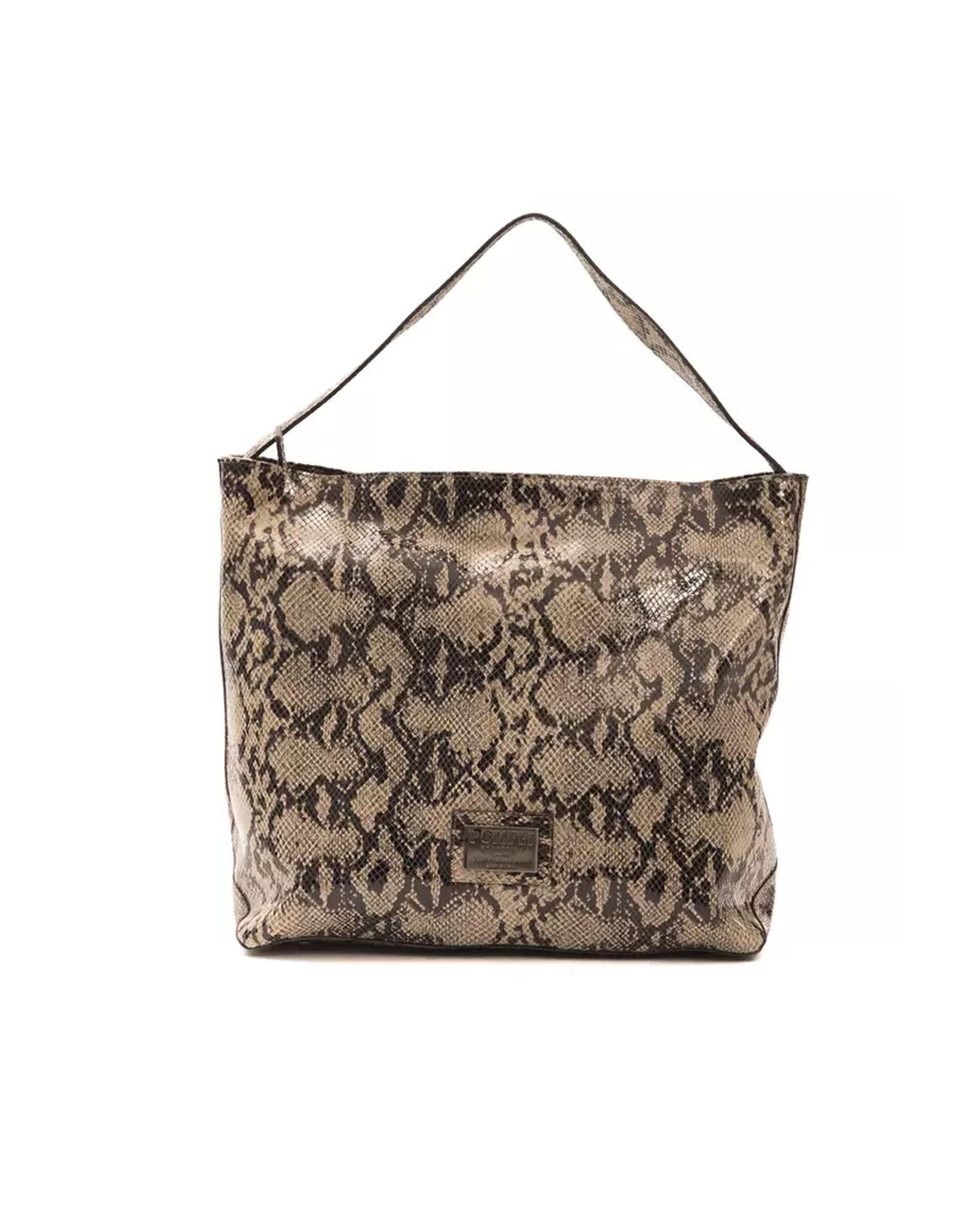 Python Print Leather Shoulder Bag with Adjustable Strap One Size Women