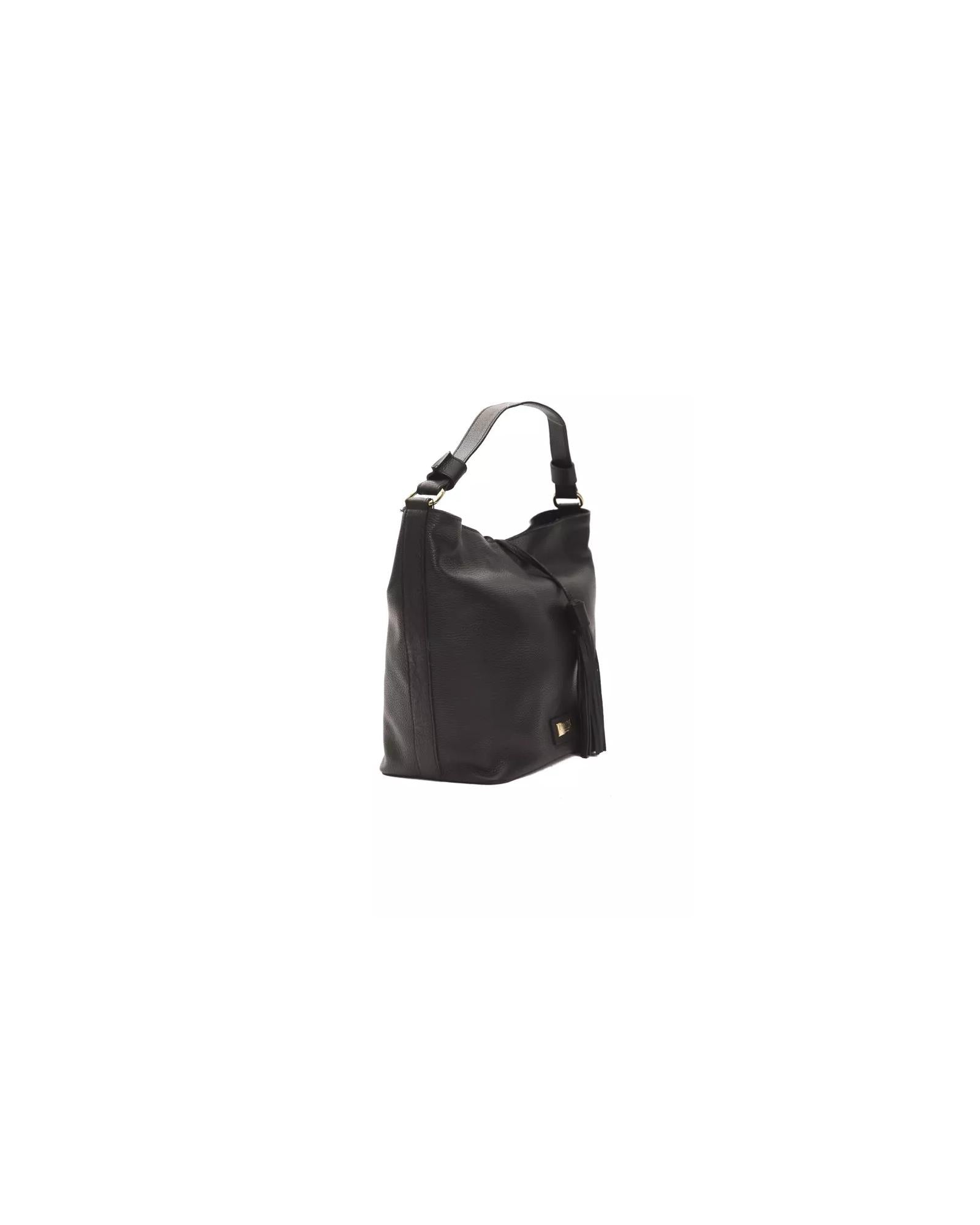 Leather Shoulder Bag with Adjustable Strap and Logo Lining One Size Women