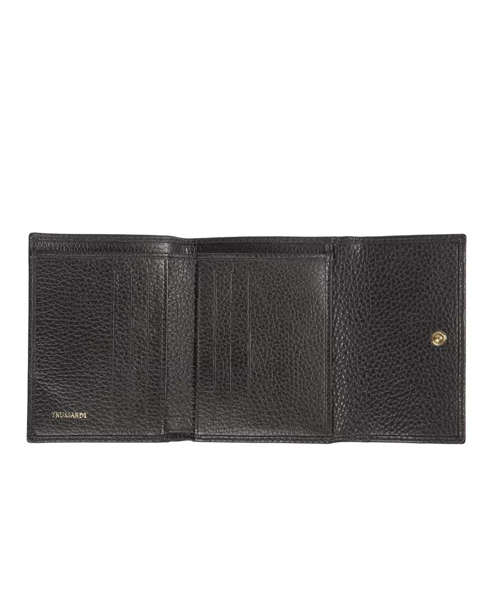 Embossed Leather Womens Wallet with Press Button Closure One Size Women