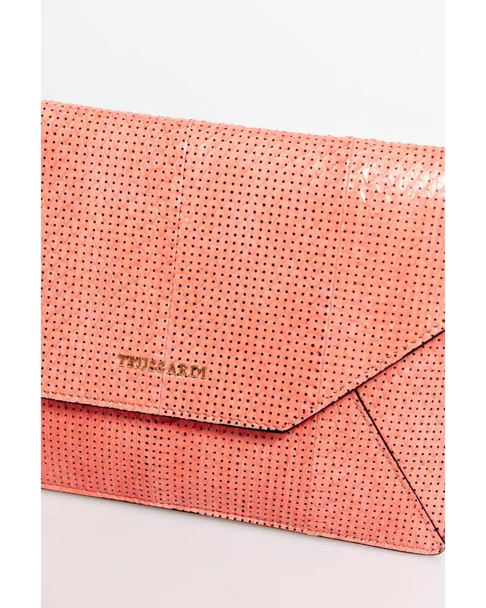 Envelope Clutch with Perforated Details in Elaphe Leather One Size Women