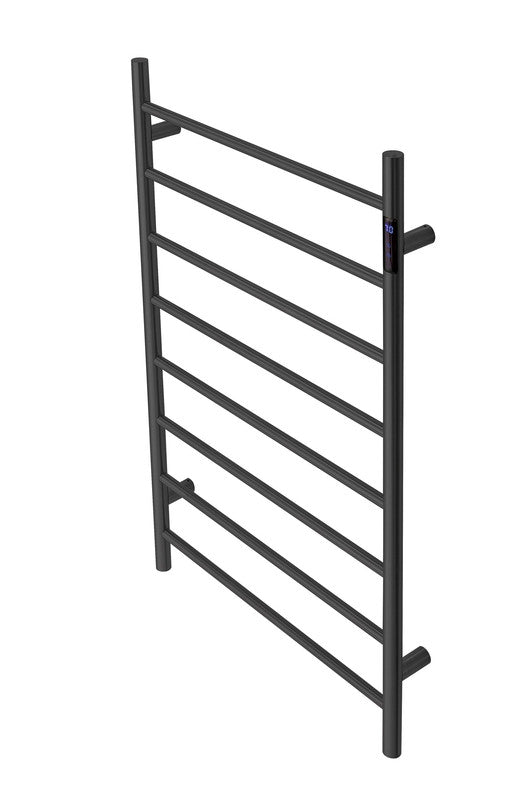 2023 Matte Black stainless steel Heated Towel Rail rack Round AU 1000*620mm Timer