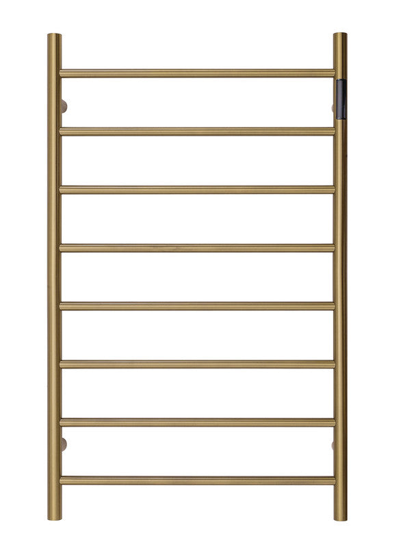 2023 Brushed Brass Gold stainless steel Heated Towel Rail rack Round AU 1000*620mm Timer