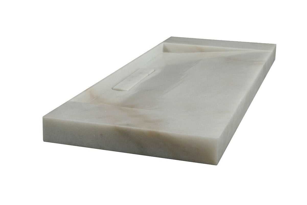 2023 Hand Crafted Marble Nature stone wash basin Carrara White Matt Grey Gloss Black wall hung