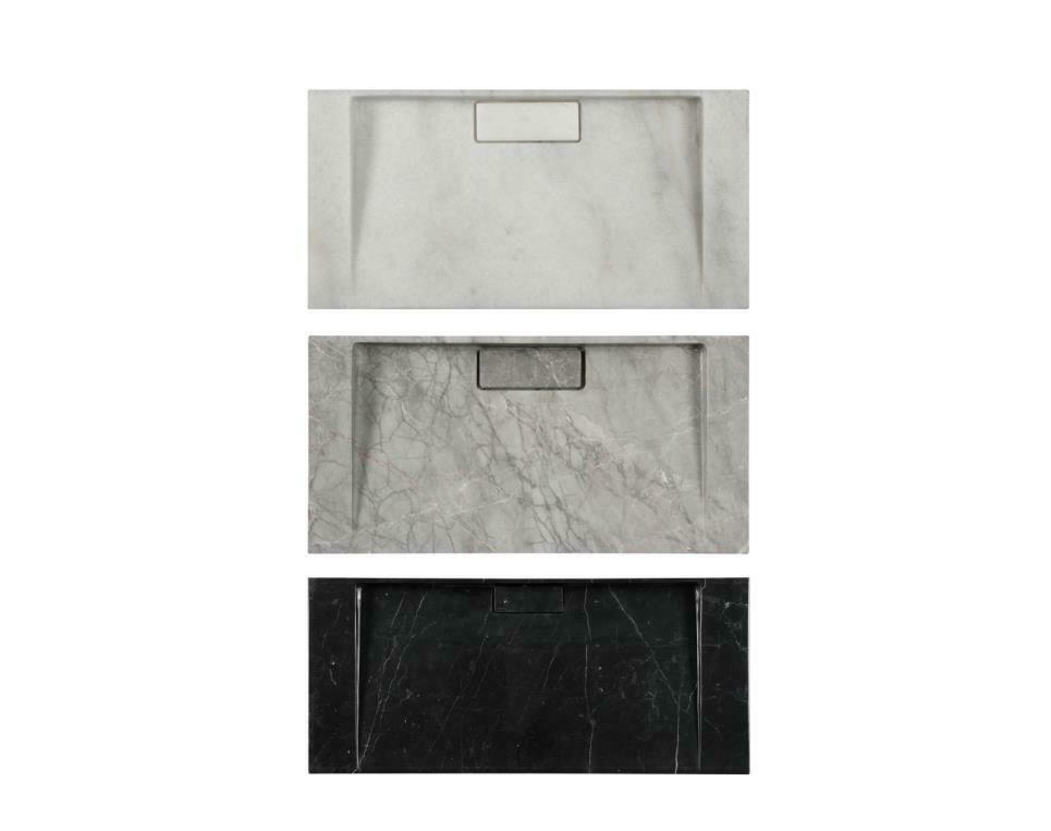 2023 Hand Crafted Marble Nature stone wash basin Hermes matt grey wall hung 470*320*60 mm