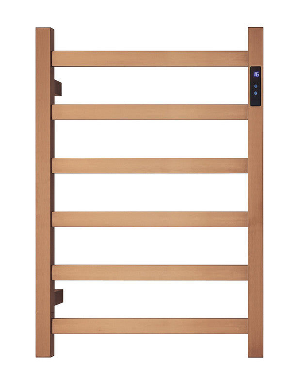 2023 Brushed Rose Gold Copper stainless steel Heated Towel Rail rack Square AU 650*450mm Timer