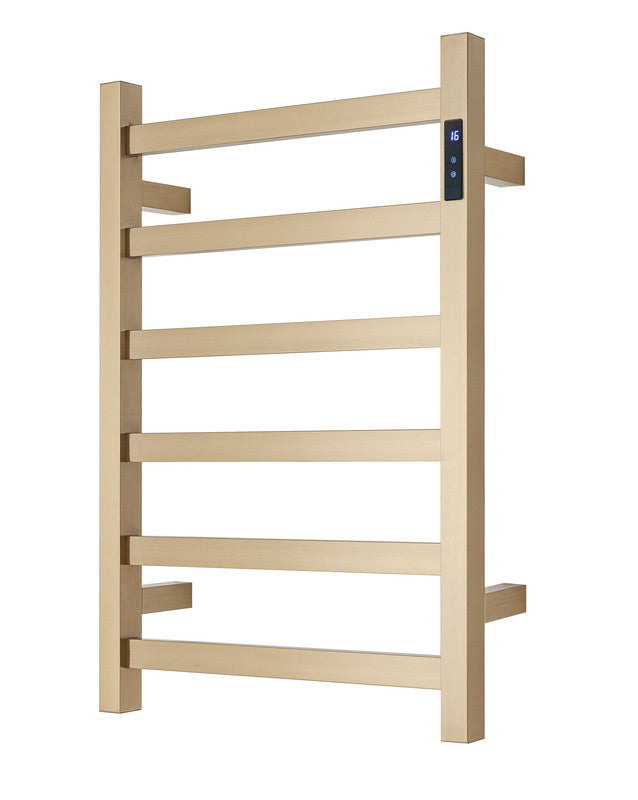 2023 Brushed Brass Gold stainless steel Heated Towel Rail rack Square AU 650*450mm Timer