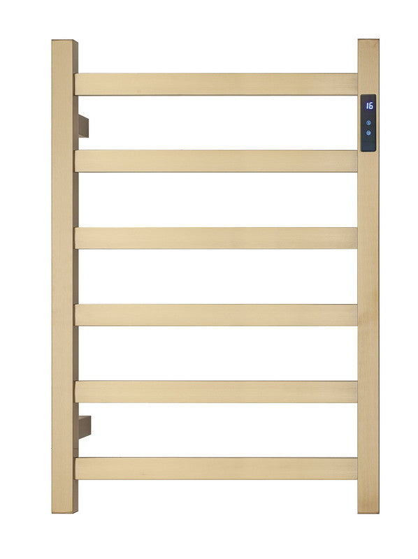 2023 Brushed Brass Gold stainless steel Heated Towel Rail rack Square AU 650*450mm Timer