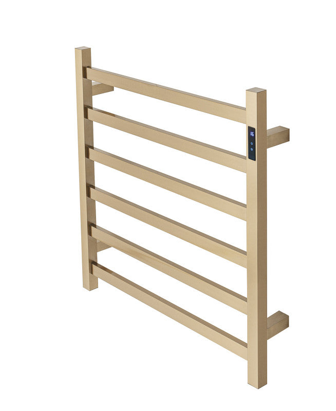 2023 Brushed Brass Gold stainless steel Heated Towel Rail rack Square AU 650*620mm Timer