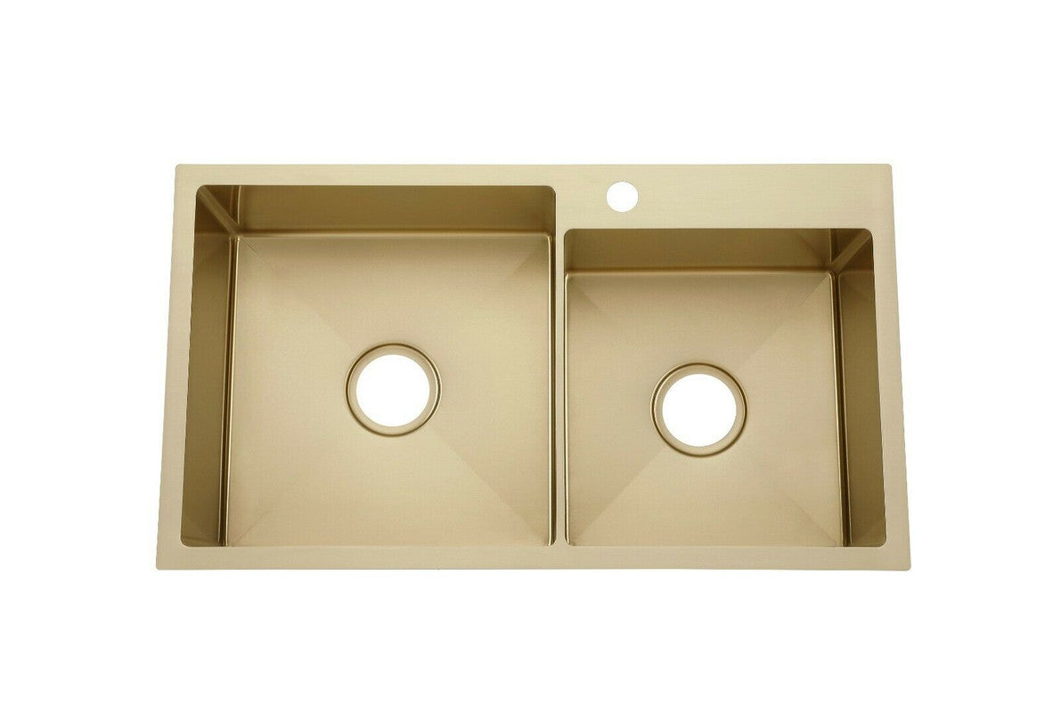 2022 Brushed Copper Rose gold stainless steel 304 double bowl kitchen sink