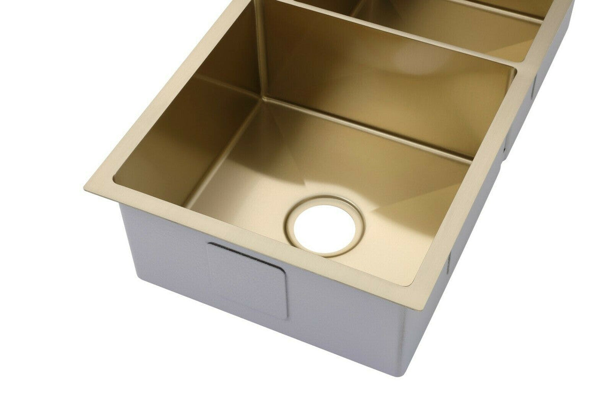 2022 Burnished brushed Brass gold Copper stainless steel 304 double bowl kitchen sink