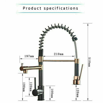 2023 Matte Black pull out with spray function spring kitchen mixer tap faucet Dual outlets