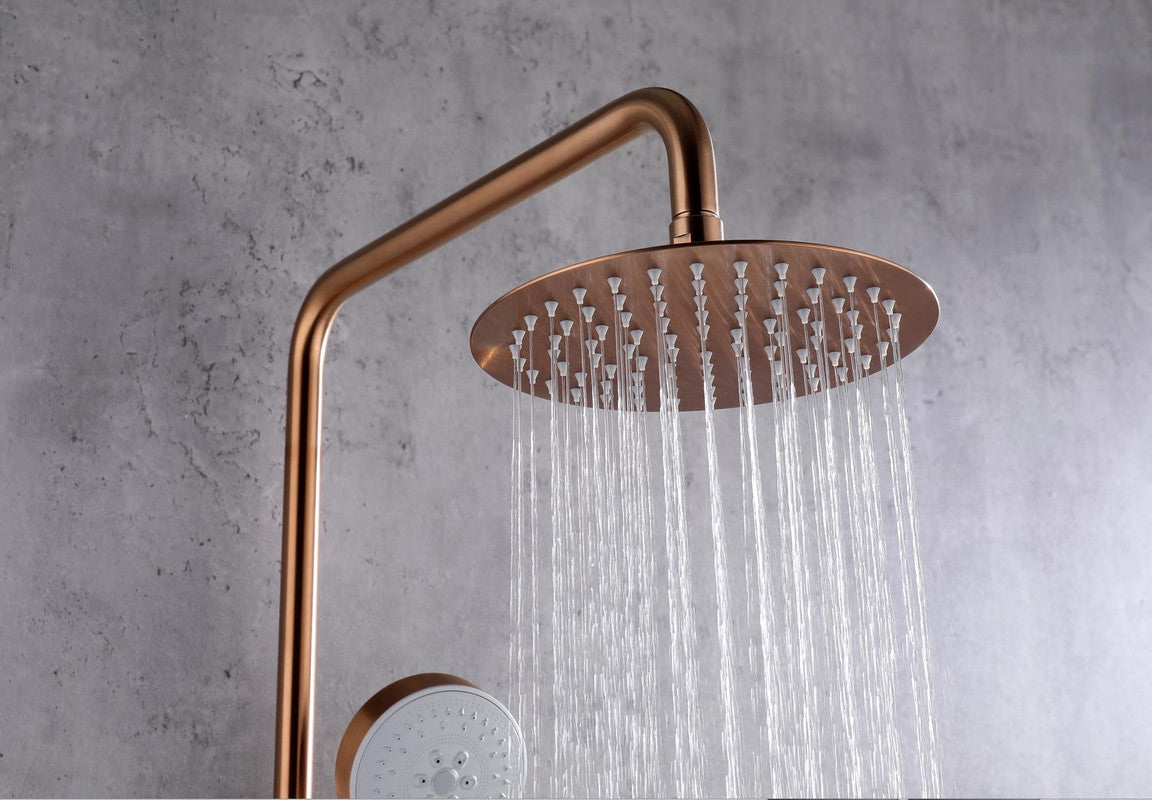 2023 Brushed Rose Gold Copper Solid Stainless Steel 304 made shower set w diverter 200 mm head sprayer hand held head