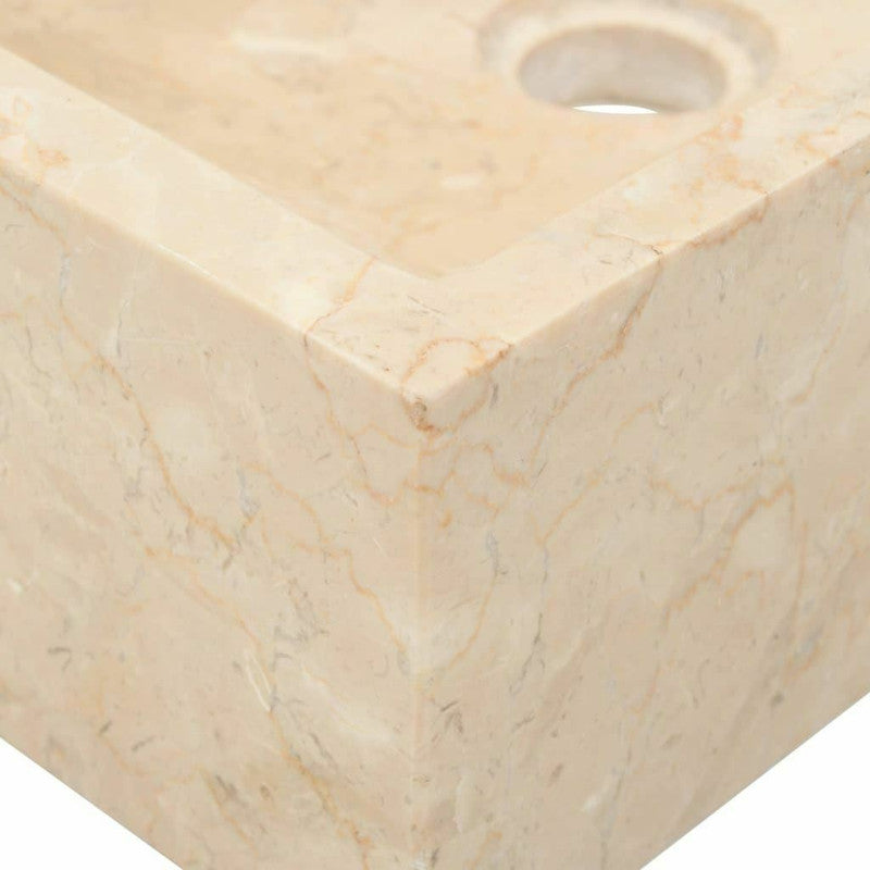 2021 Hand Crafted Marble Nature stone wash basin Cream wall hung 500*350*120 mm