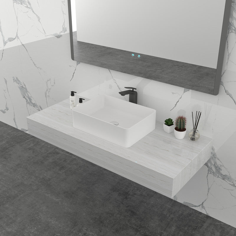 Rectangle Cast stone - Solid Surface Basin 600mm