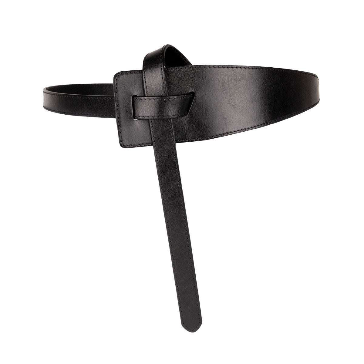 Peroz Ivy Women's Black Leather Knot Belt