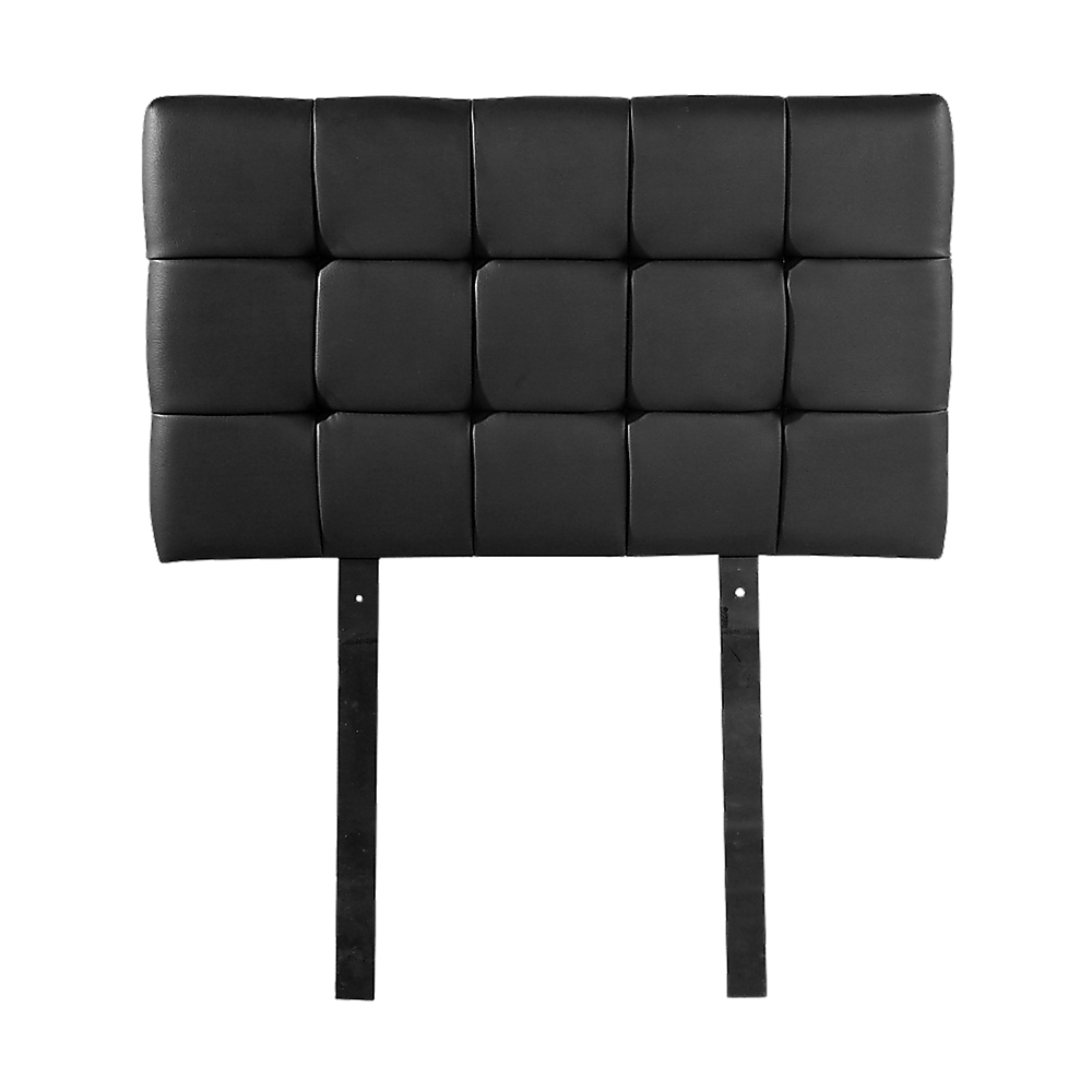 PU Leather Single Bed Deluxe Headboard Bedhead - Black