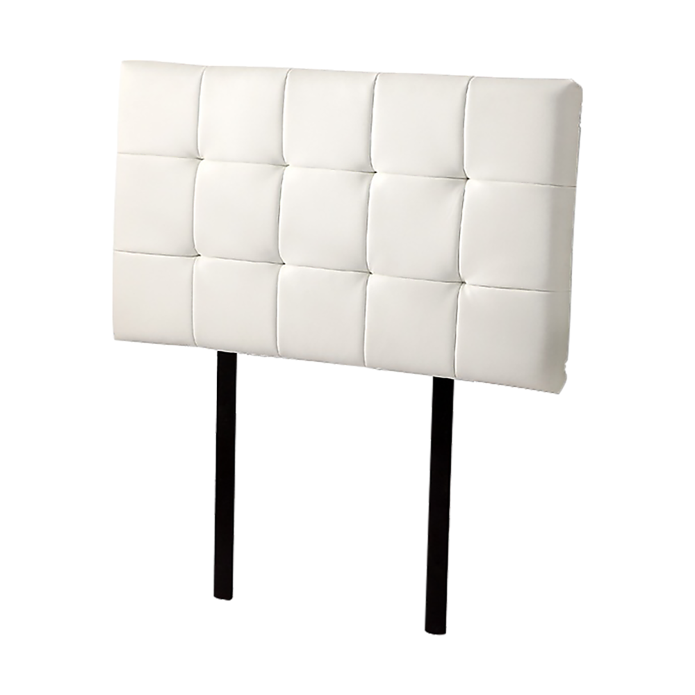 PU Leather Single Bed Deluxe Headboard Bedhead - White