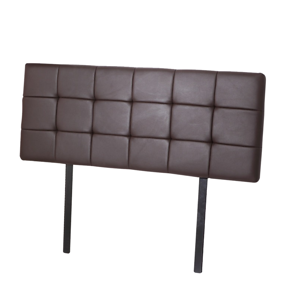 PU Leather Queen Bed Deluxe Headboard Bedhead - Brown