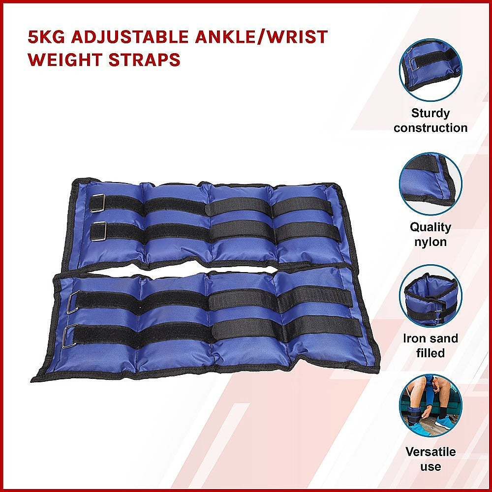 5kg Adjustable Ankle/Wrist Weight Straps